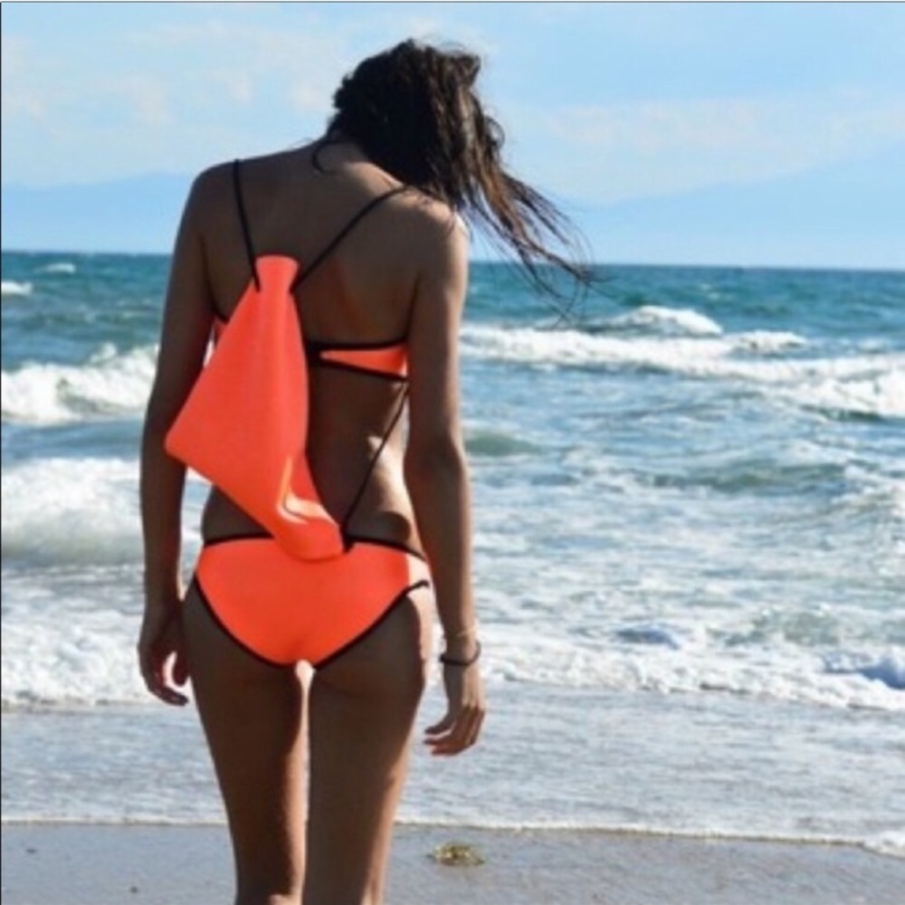 NWOT Orange neoprene beach bag by Triangl Swimwear